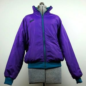 Vintage Columbia Purple and Teal Reversible Jacket
